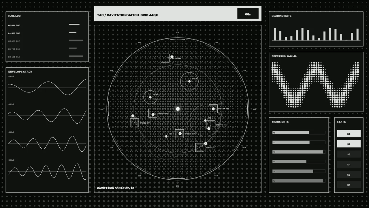4K Sci-Fi Sonar Tracking HUD Wallpaper