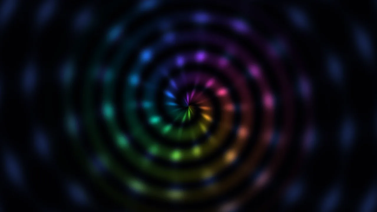 Rainbow Spiral Sci-Fi HUD Wallpaper in 4K