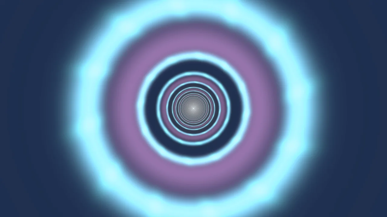 Concentric Cyan Ring Tunnel 4K Wallpaper