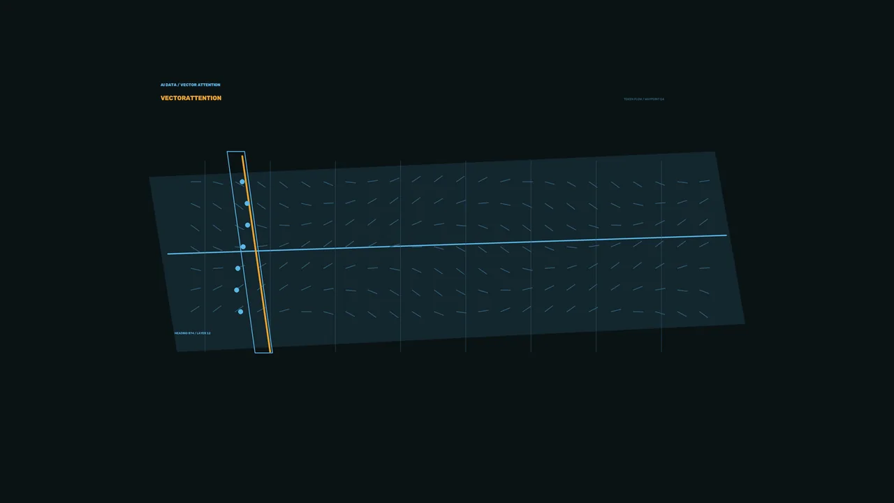 Cyan Vector Field Telemetry HUD with Orange Alignment Marker 4K Wallpaper