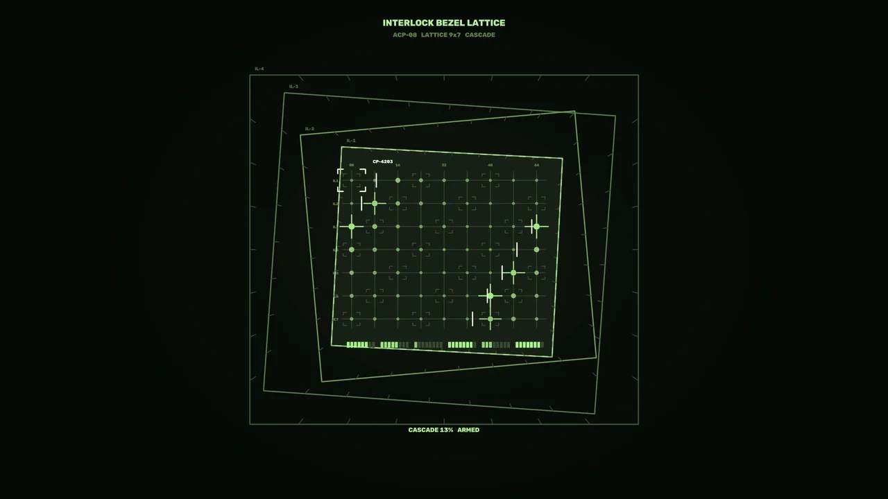 Futuristic Green Grid HUD Telemetry Dashboard 4K Wallpaper