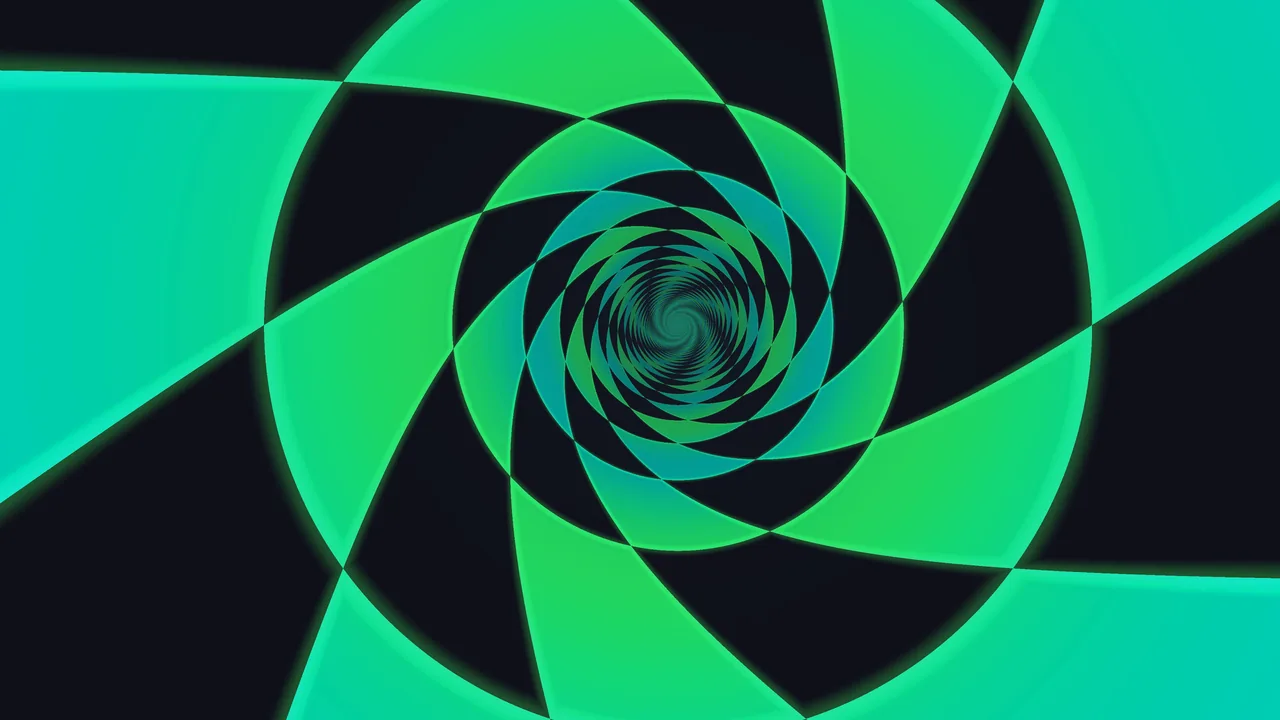 Green Spiral Tunnel Abstract 4K Wallpaper