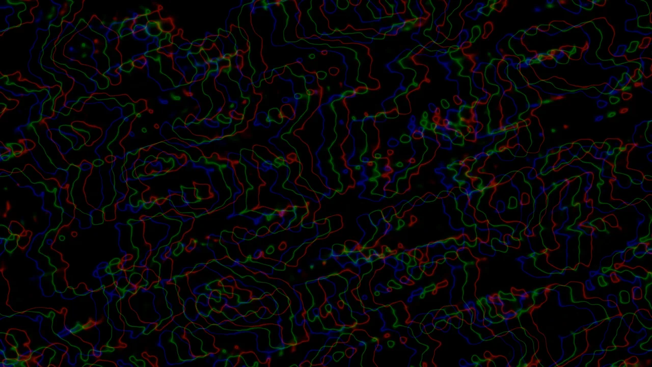 Chromatic RGB Contour Distortion on Black 4K Wallpaper