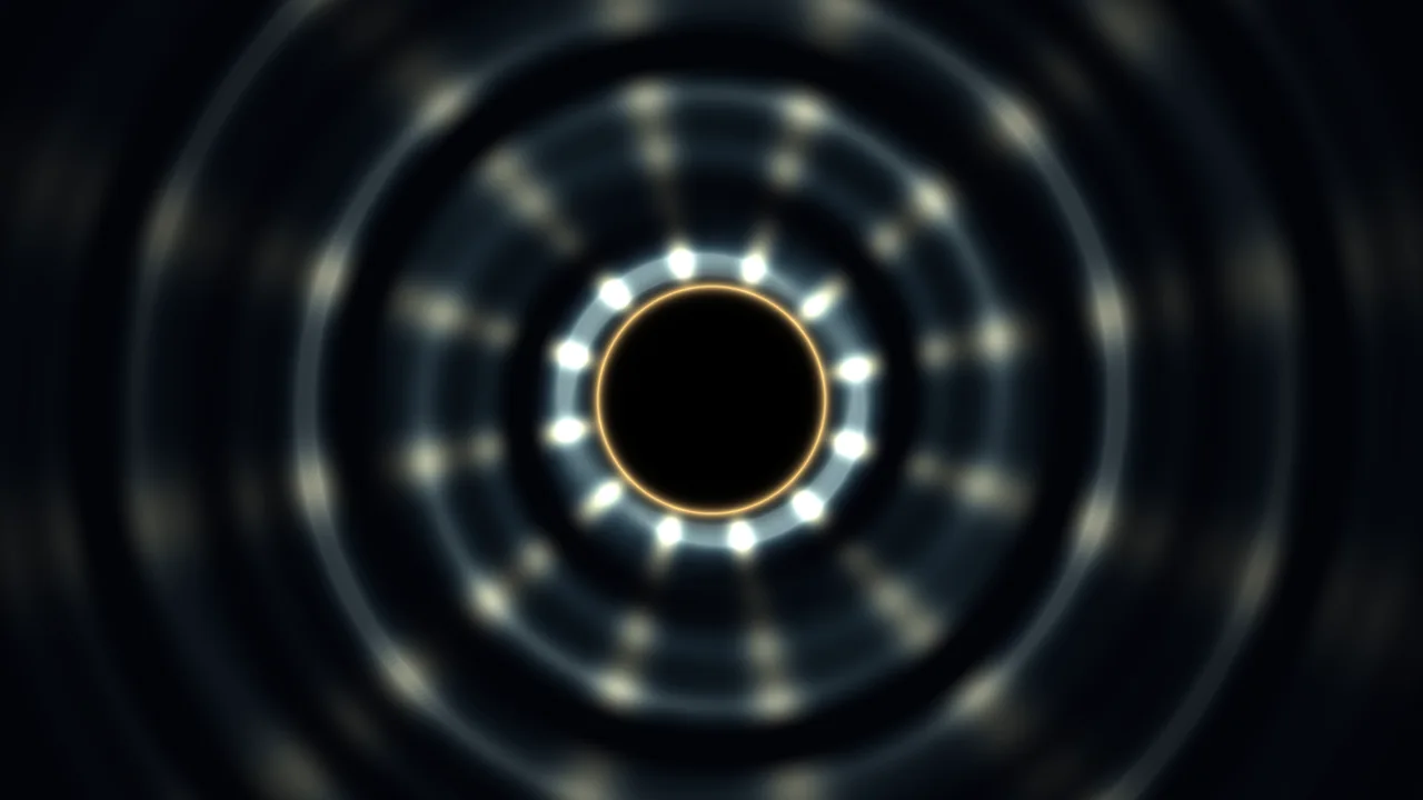Concentric Glowing Rings and Amber Center 4K Wallpaper