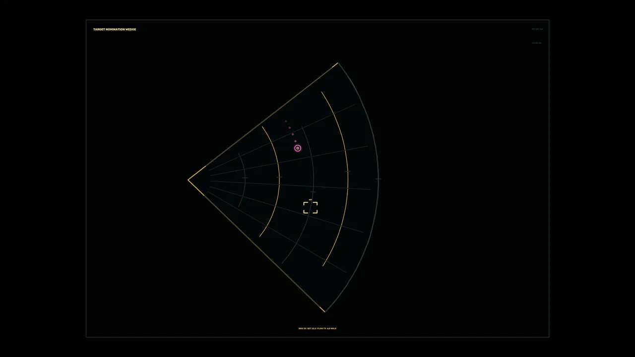 Sci-Fi Radar Wedge HUD Interface with Target Markers