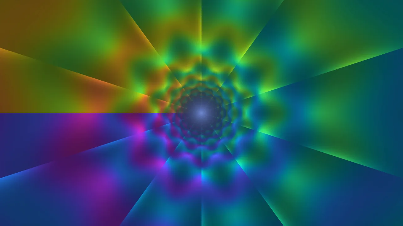 Glowing Geometric Gateway with Radial Light Rays 4K Wallpaper