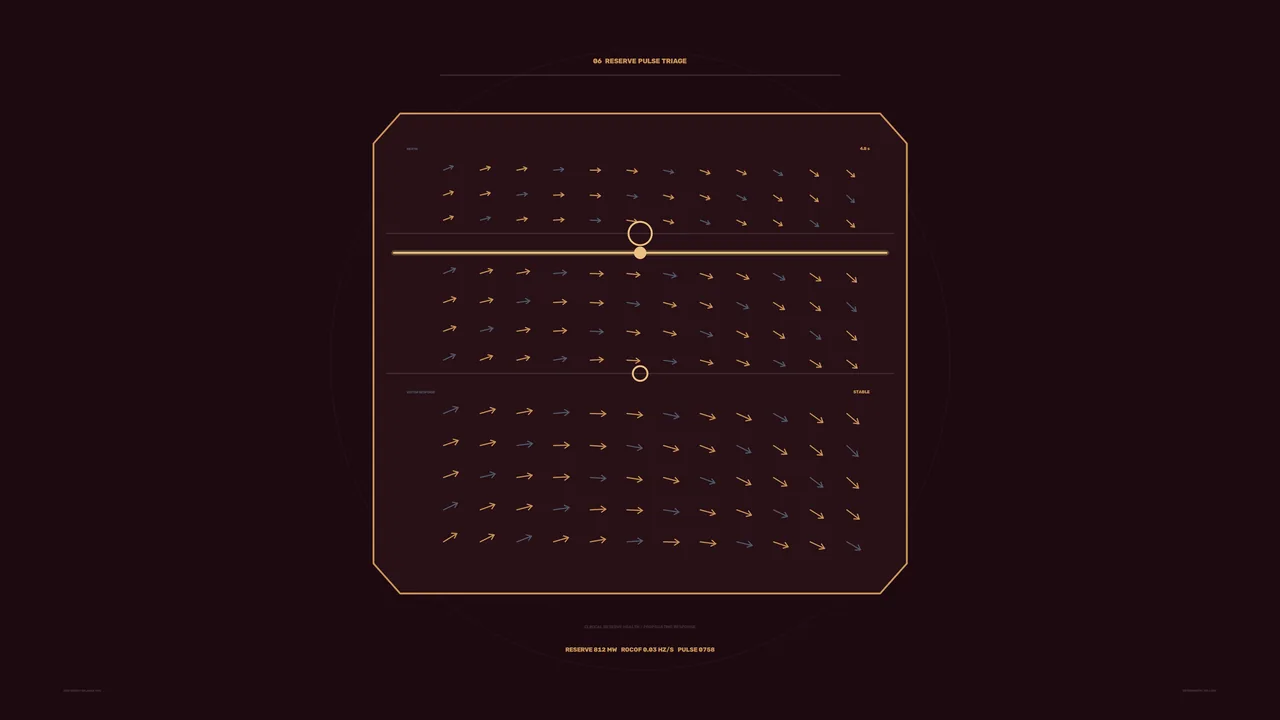 Amber Grid Energy Balance Telemetry HUD 4K Sci-Fi Wallpaper