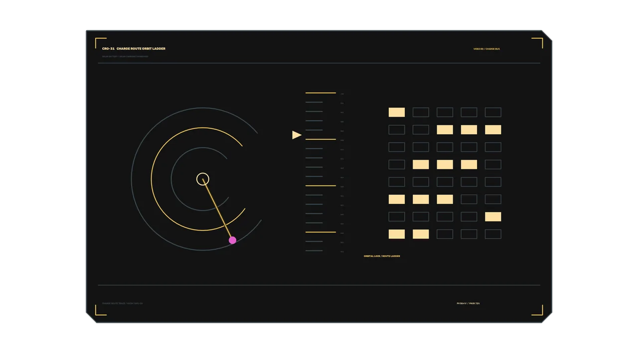 Battery Charging Dashboard HUD with Circular Telemetry Dial
