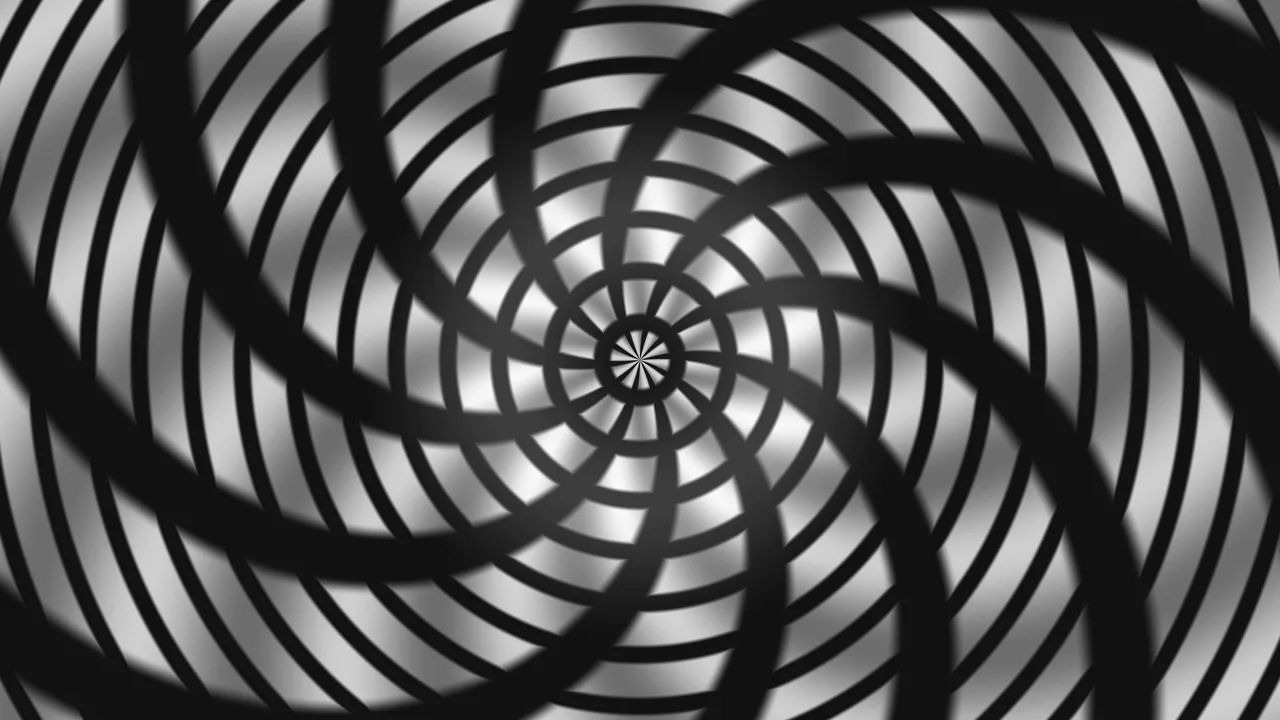 Monochrome Radial Spiral Tunnel 4K Wallpaper