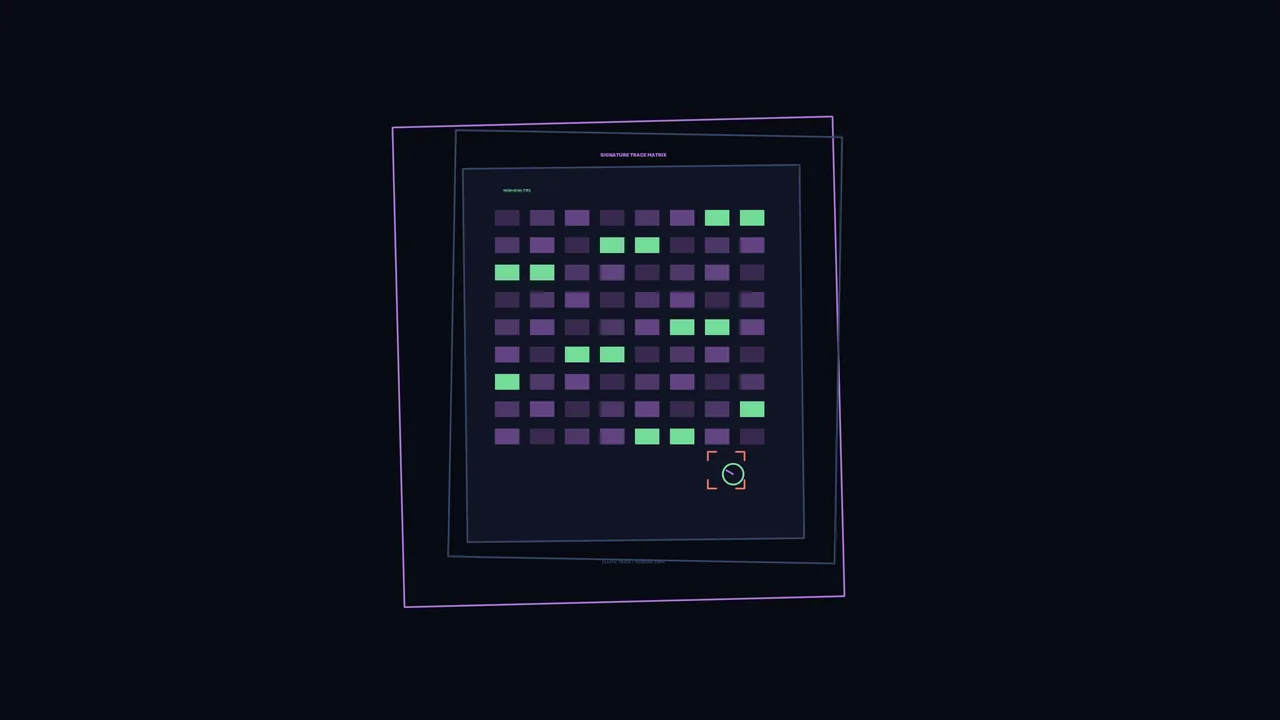 Signature Trace Matrix HUD – 4K Sci-Fi Wallpaper