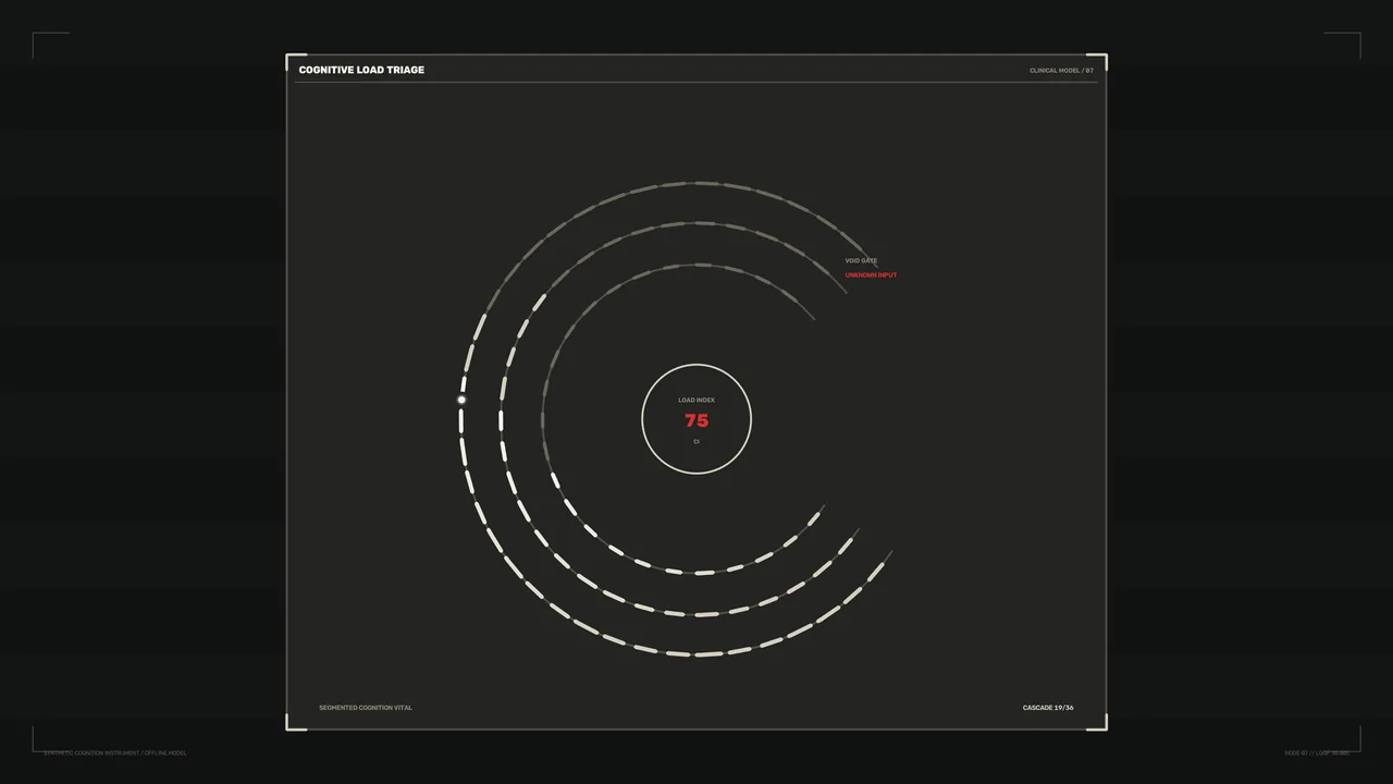 Cognitive Load Triage Circular Telemetry HUD 4K Wallpaper