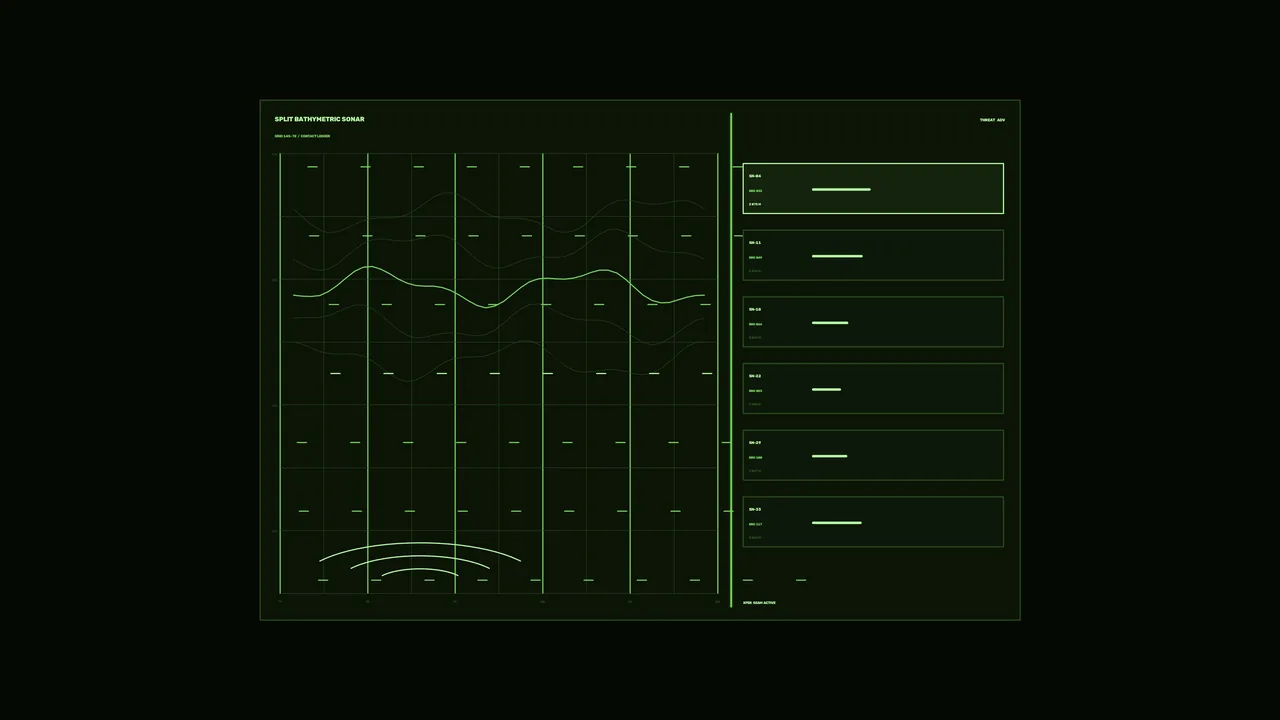 Green Bathymetric Sonar HUD Dashboard 4K Wallpaper