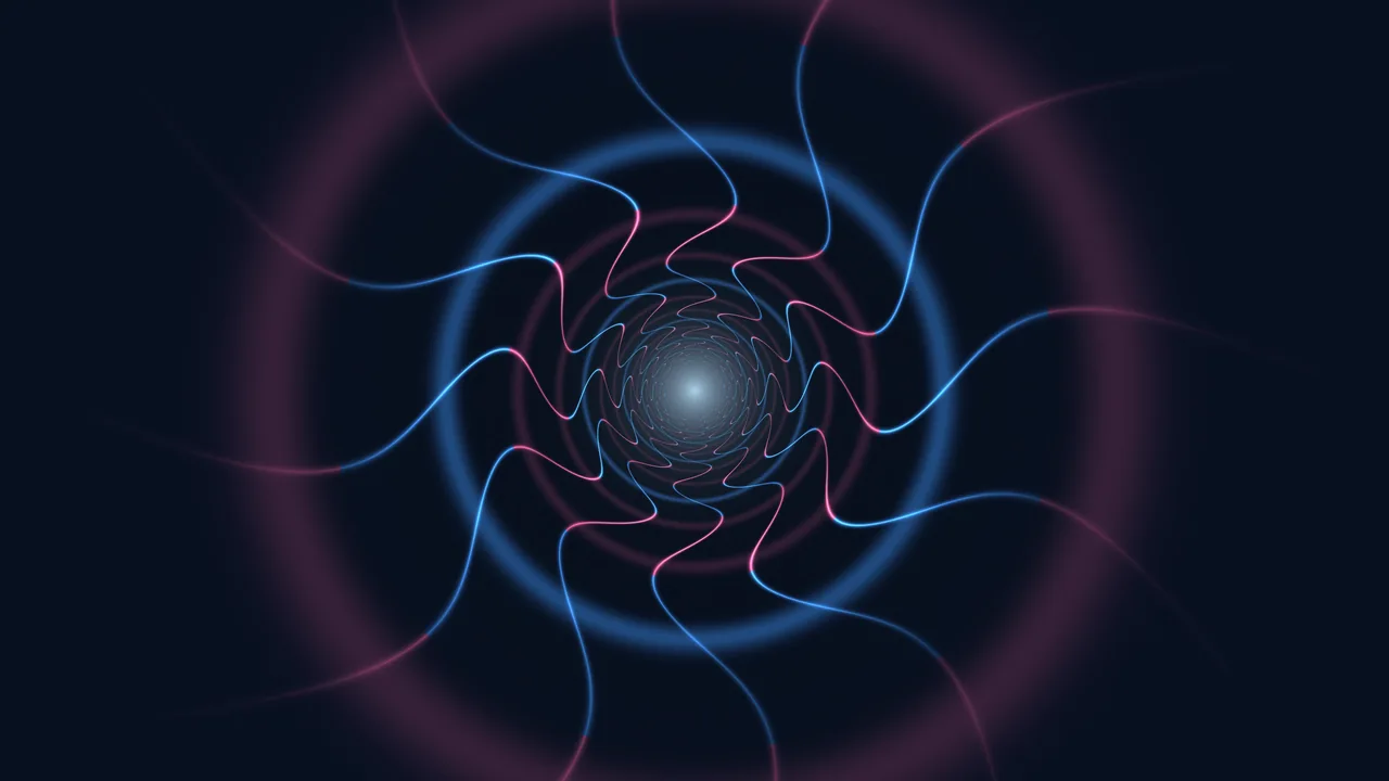 Neon Blue and Magenta Radial Tunnel 4K Wallpaper