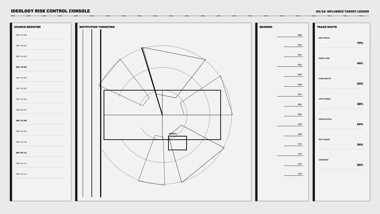 Monochrome Sci-Fi Influence Target Ledger HUD Wallpaper