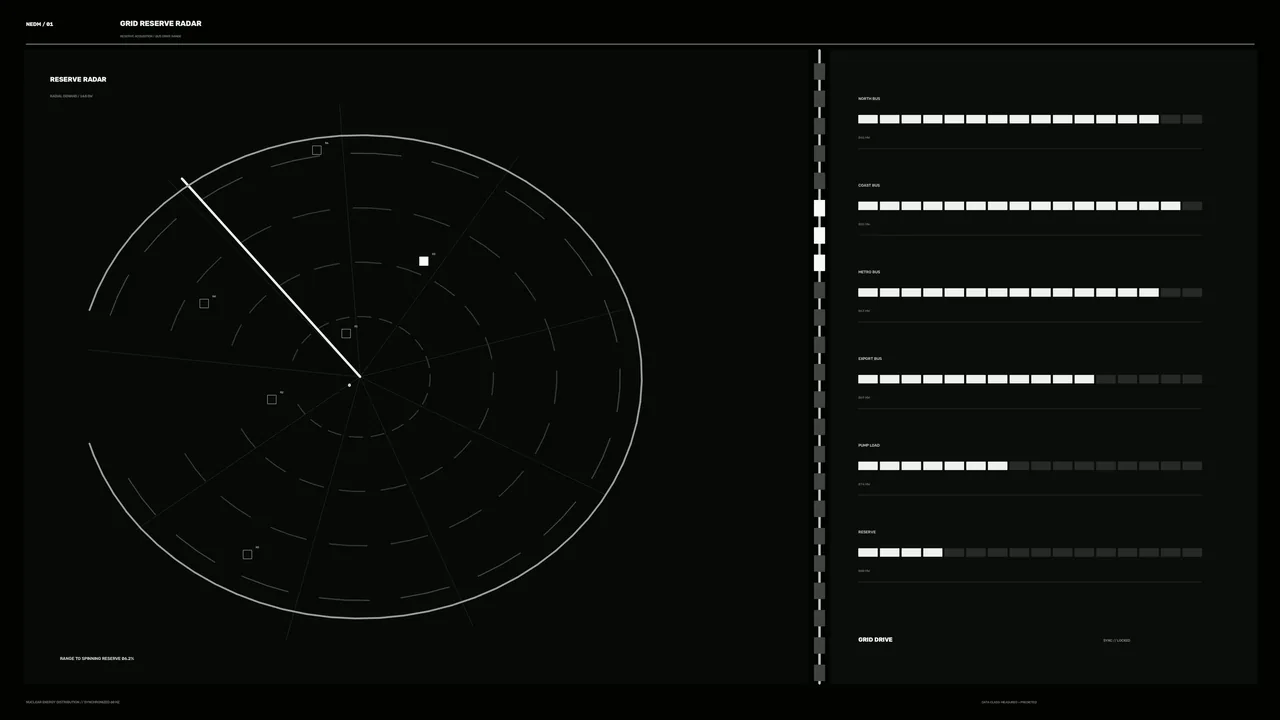 Grid Reserve Radar HUD 4K Sci-Fi Wallpaper