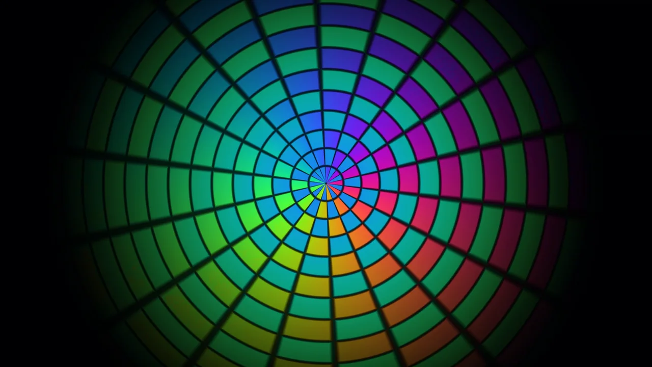 Colorful Radial Scanner HUD with Concentric Telemetry Rings