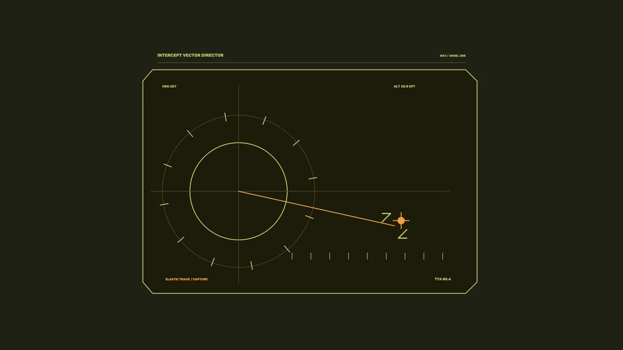 Sci-Fi Intercept Vector Director HUD with Circular Telemetry Display, 4K