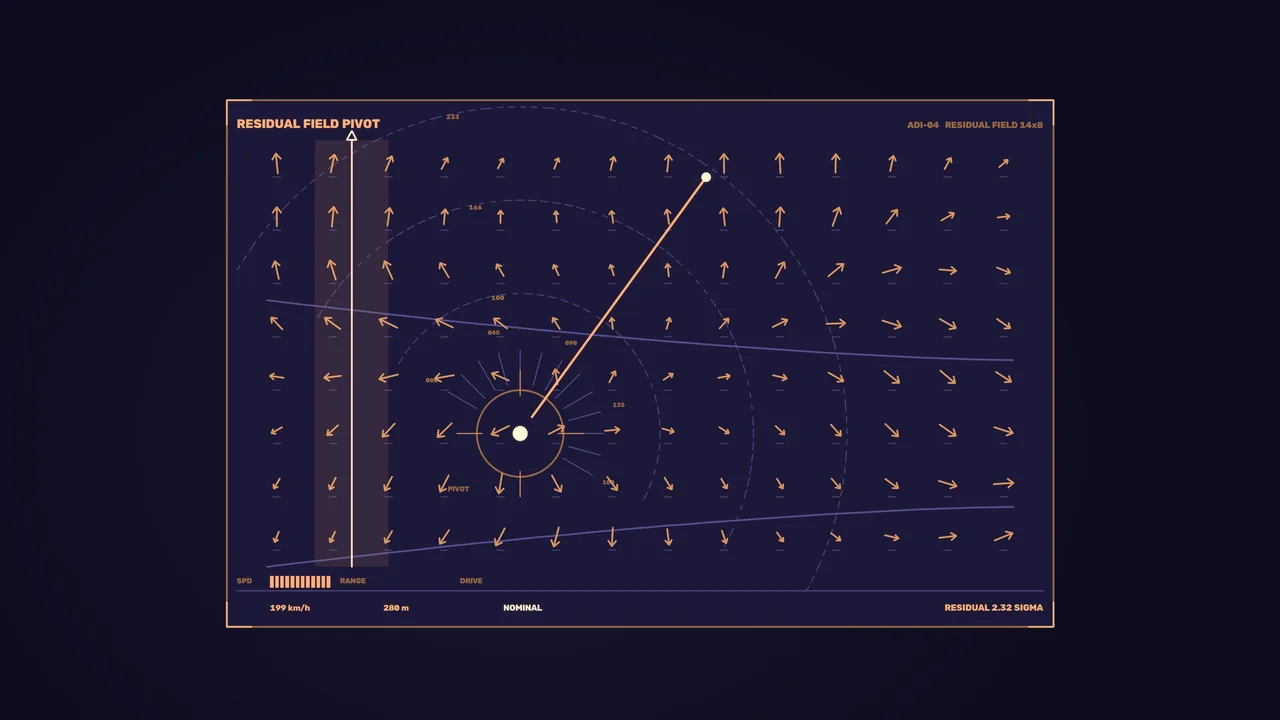Residual Field Pivot HUD 4K Sci-Fi Wallpaper