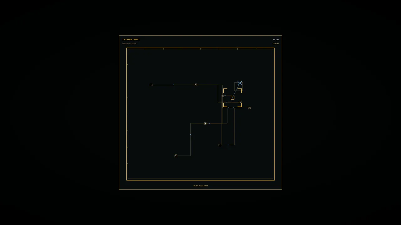 Amber Node Tracking HUD 4K Sci-Fi Wallpaper