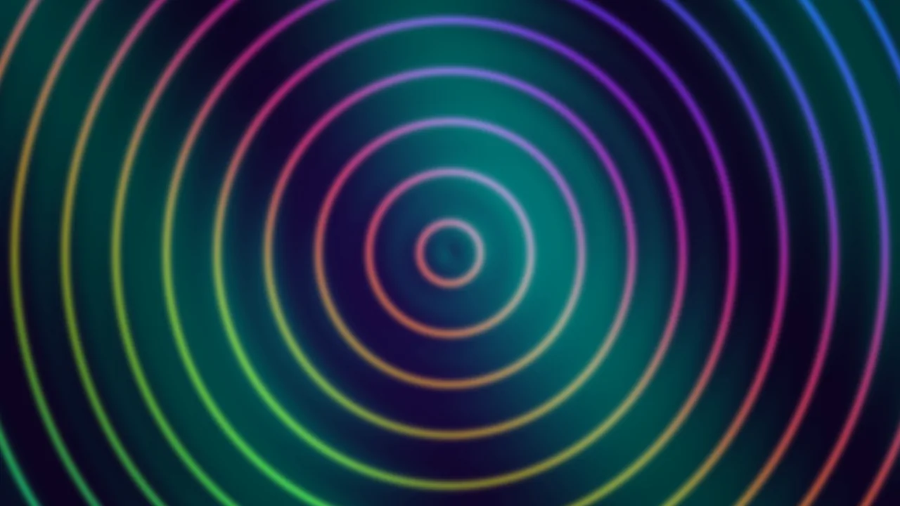 Neon Concentric Scanner HUD Wallpaper