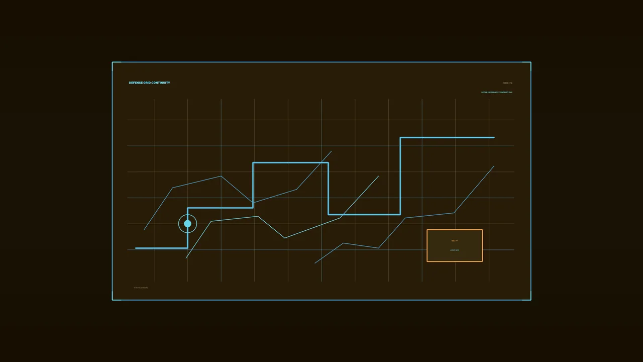 Sci-Fi Infrastructure Monitoring HUD with Cyan Telemetry Grid