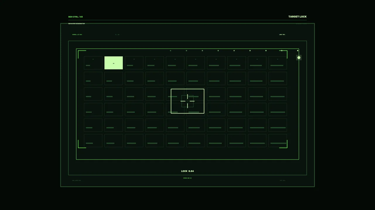 Green Sci-Fi Target Lock HUD with Telemetry Grid, 4K Wallpaper