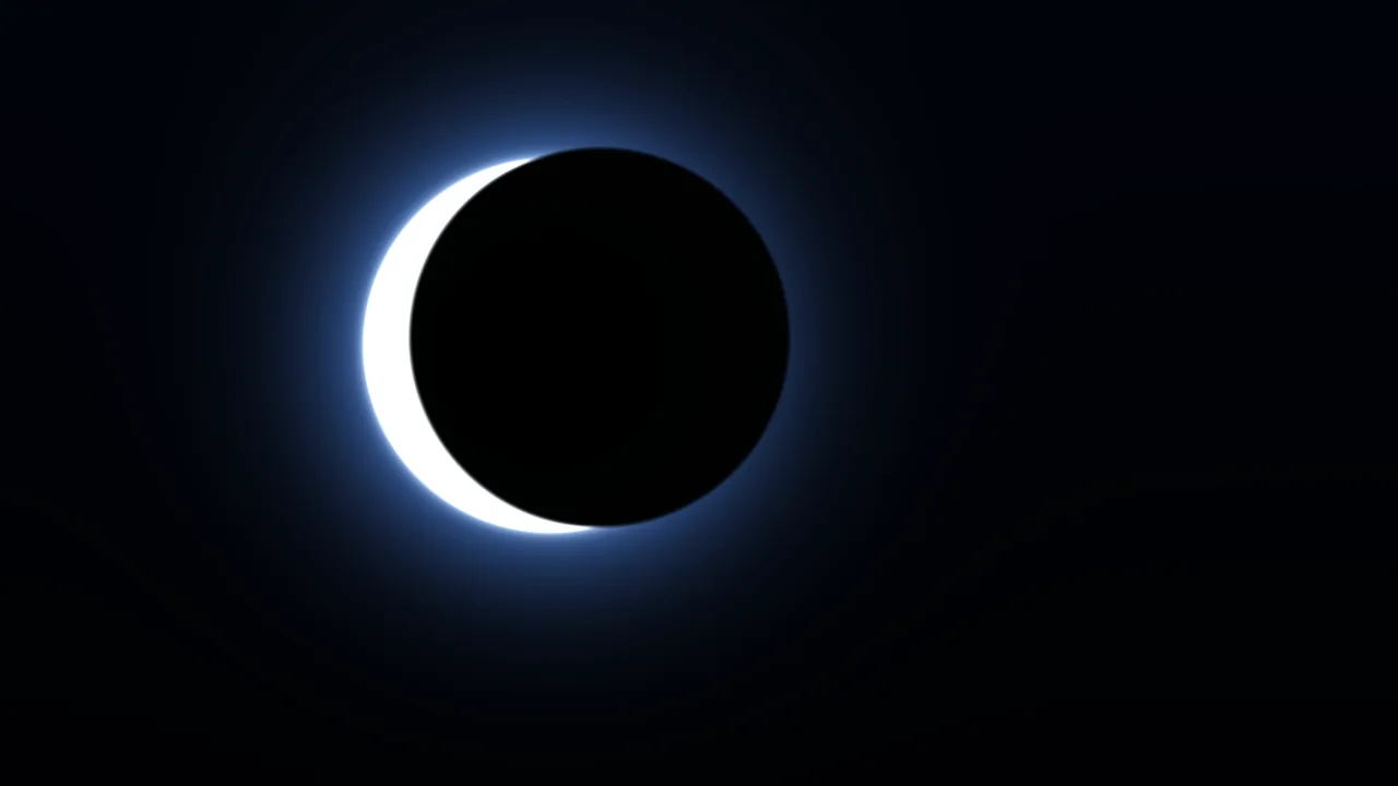 Dark Circular Eclipse Sci-Fi HUD Screen Graphic