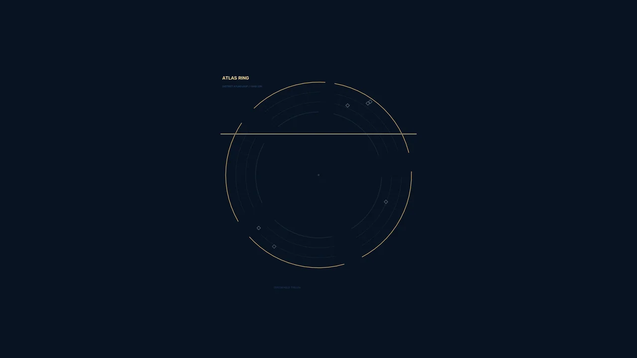 Circular Telemetry HUD Interface with Amber Ring on Navy 4K Wallpaper