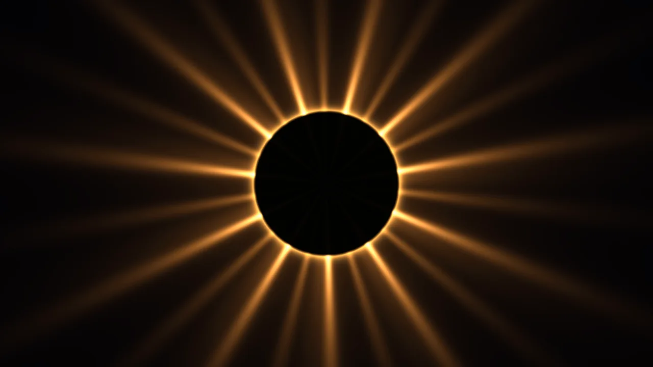 Amber Eclipse Circular HUD Screen Graphic 4K