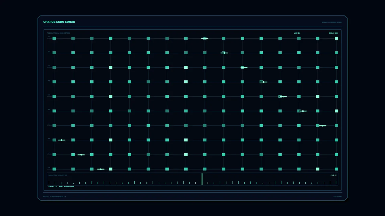 Charge Health Sonar Telemetry HUD 4K Sci-Fi Wallpaper