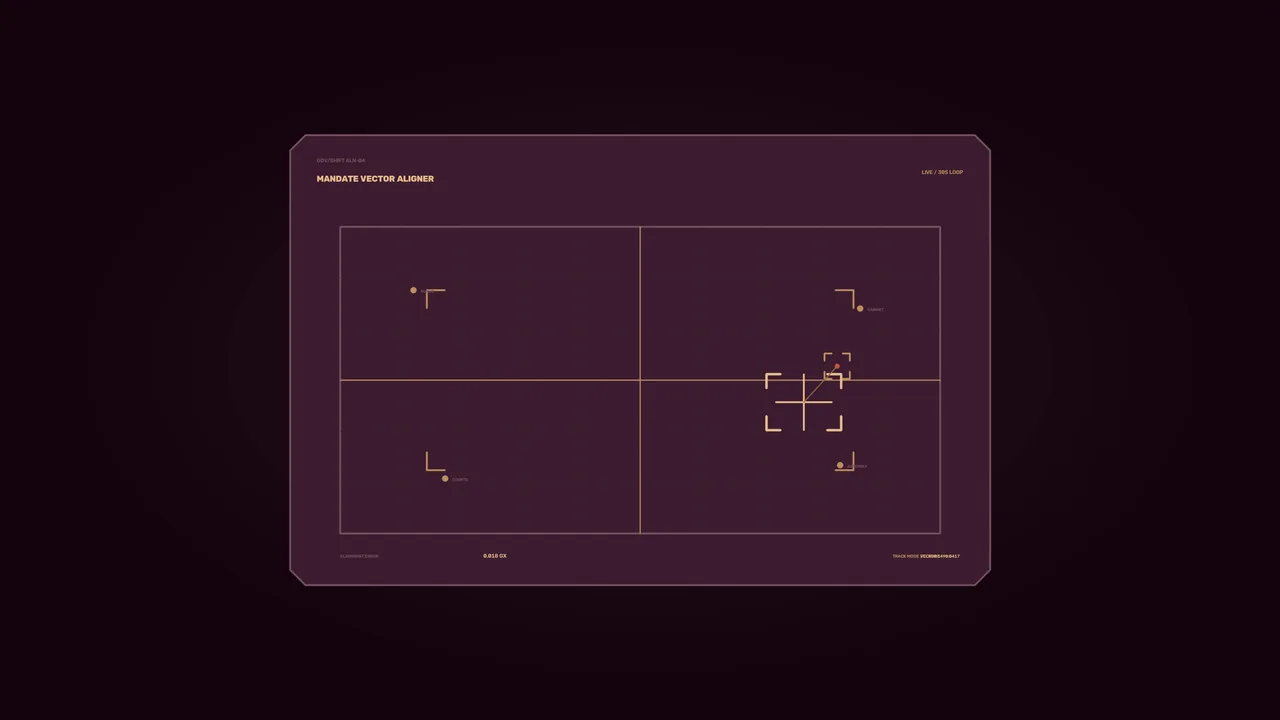 Vector Alignment HUD Dashboard with Crosshair Reticle — 4K Sci-Fi Wallpaper