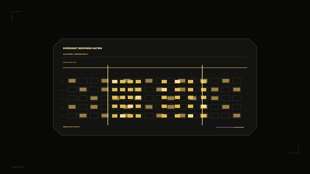Oversight Response Matrix HUD 4K Sci-Fi Wallpaper