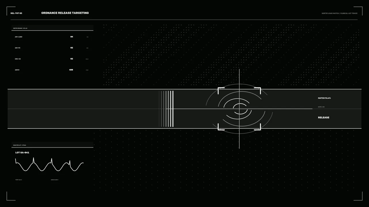 Monochrome Ordnance Release Targeting HUD 4K Wallpaper