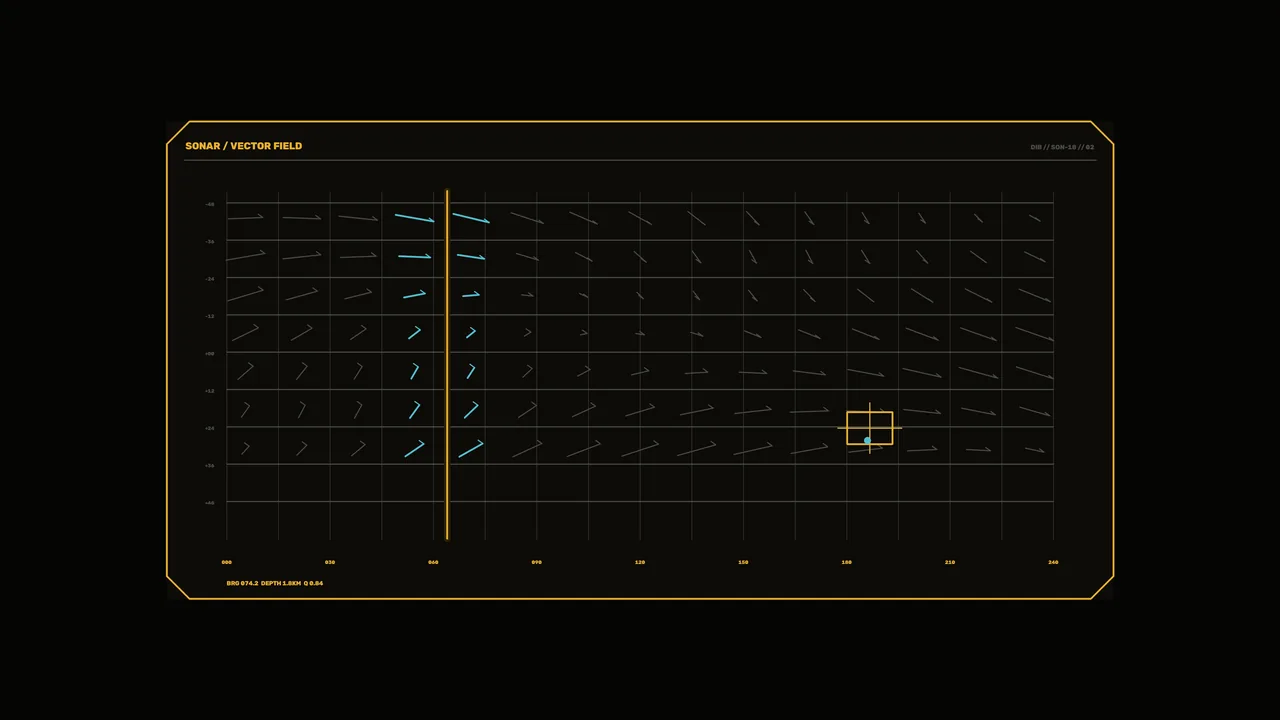 Sonar Vector Field Tracking HUD 4K Wallpaper