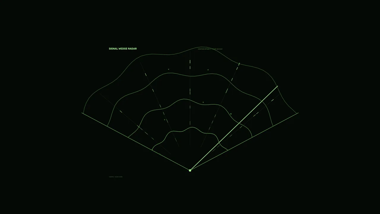 Green Radar Wedge HUD Interface on Black 4K Wallpaper