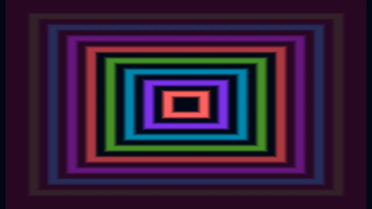 Colorful Concentric Rectangle Tunnel 4K Wallpaper