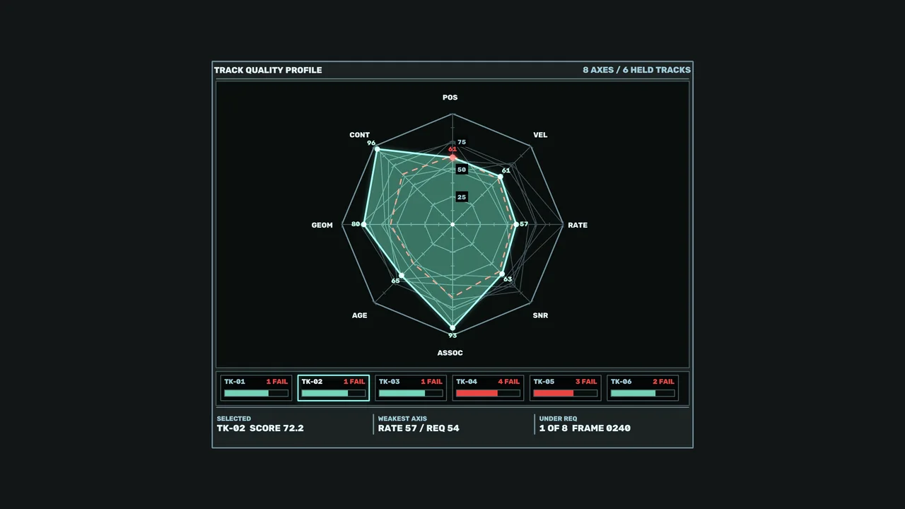 Sci-Fi Track Quality Radar HUD Dashboard 4K Wallpaper