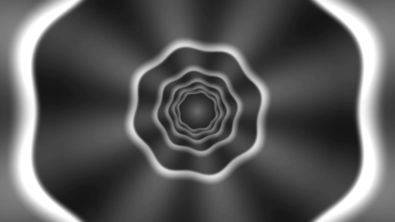 Monochrome Concentric Tunnel 4K Wallpaper