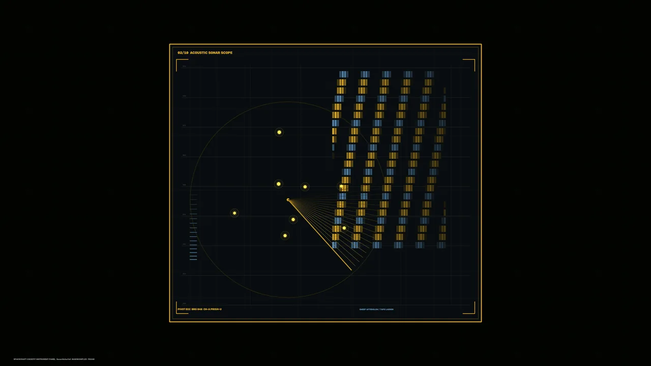 Sci-Fi Acoustic Sonar HUD Scanner Dashboard 4K Wallpaper