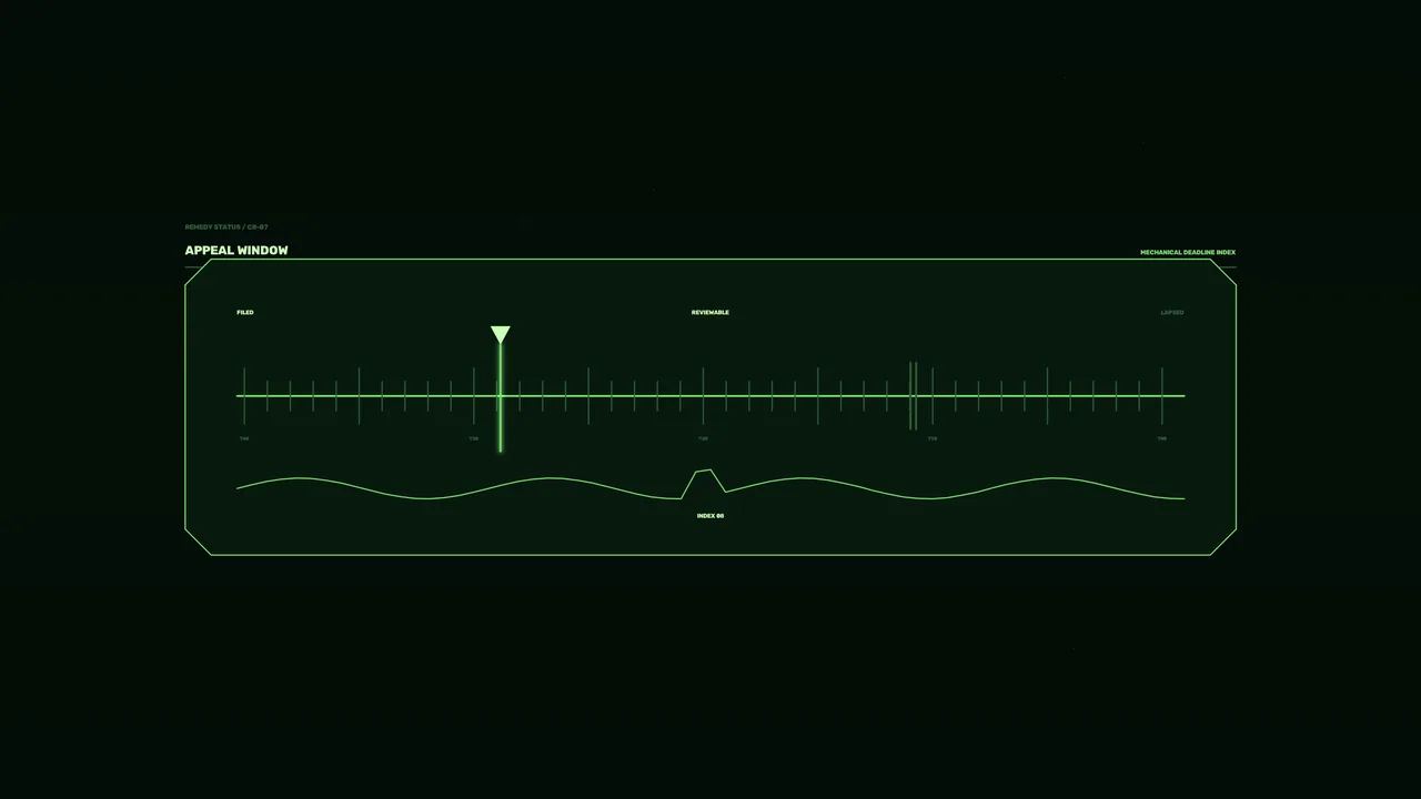 Appeal Window Timeline HUD – Neon Green 4K Wallpaper
