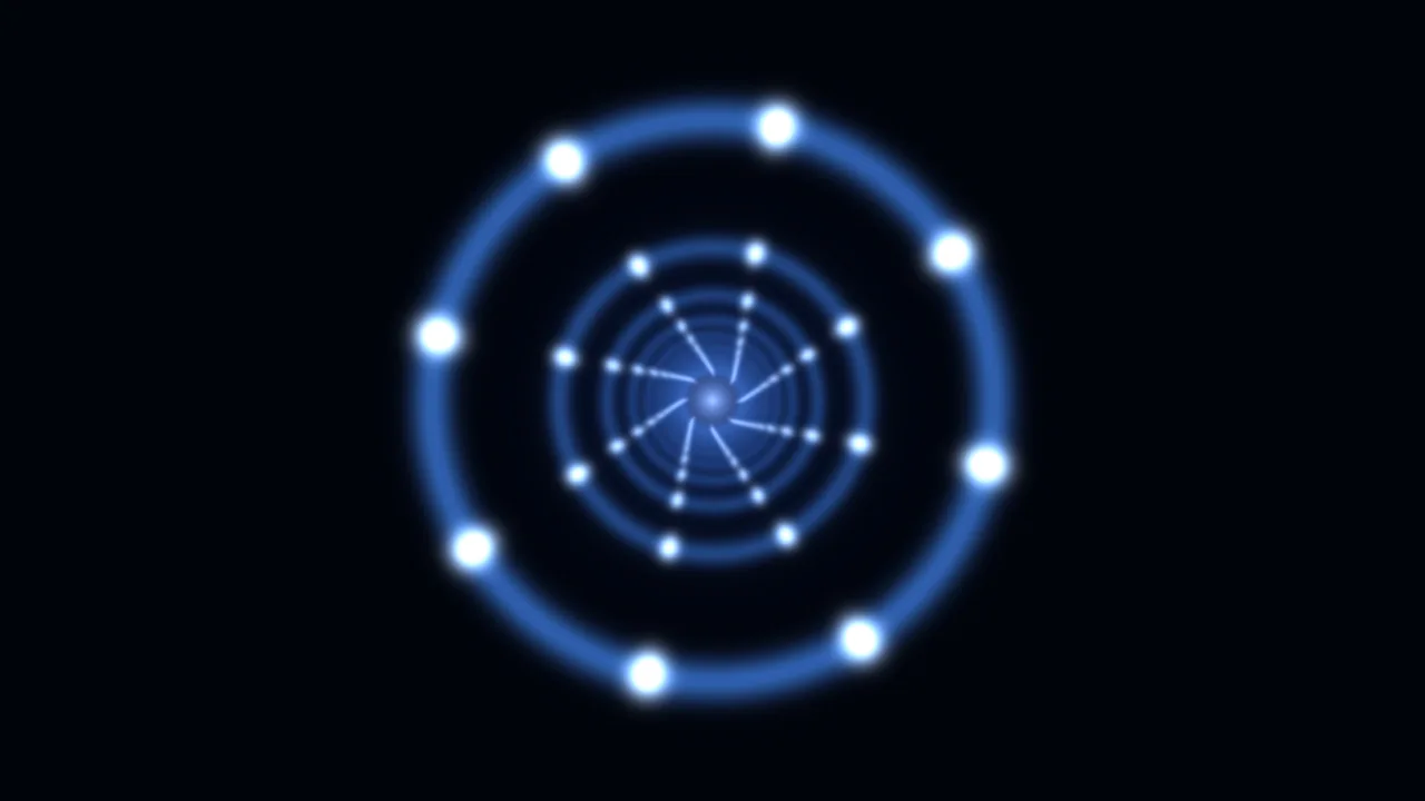 Abstract Blue Concentric Light Rings 4K Wallpaper