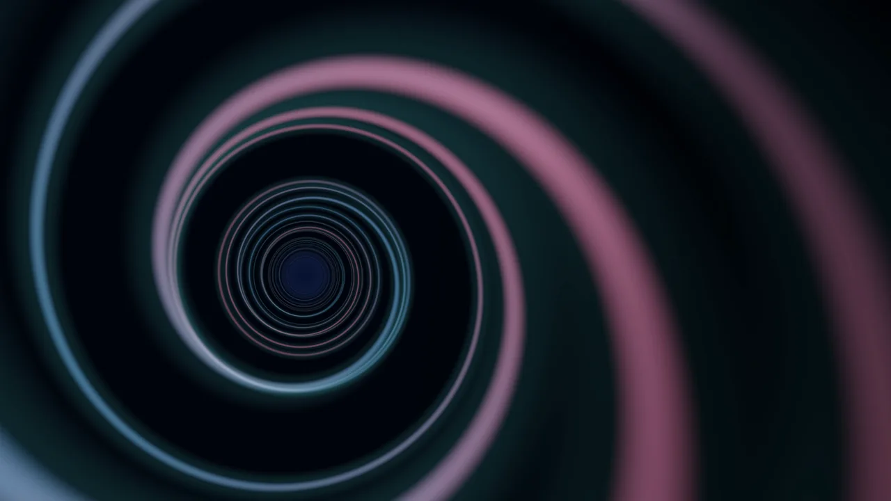 Neon Concentric Rings with Dark Copy Space 4K Wallpaper