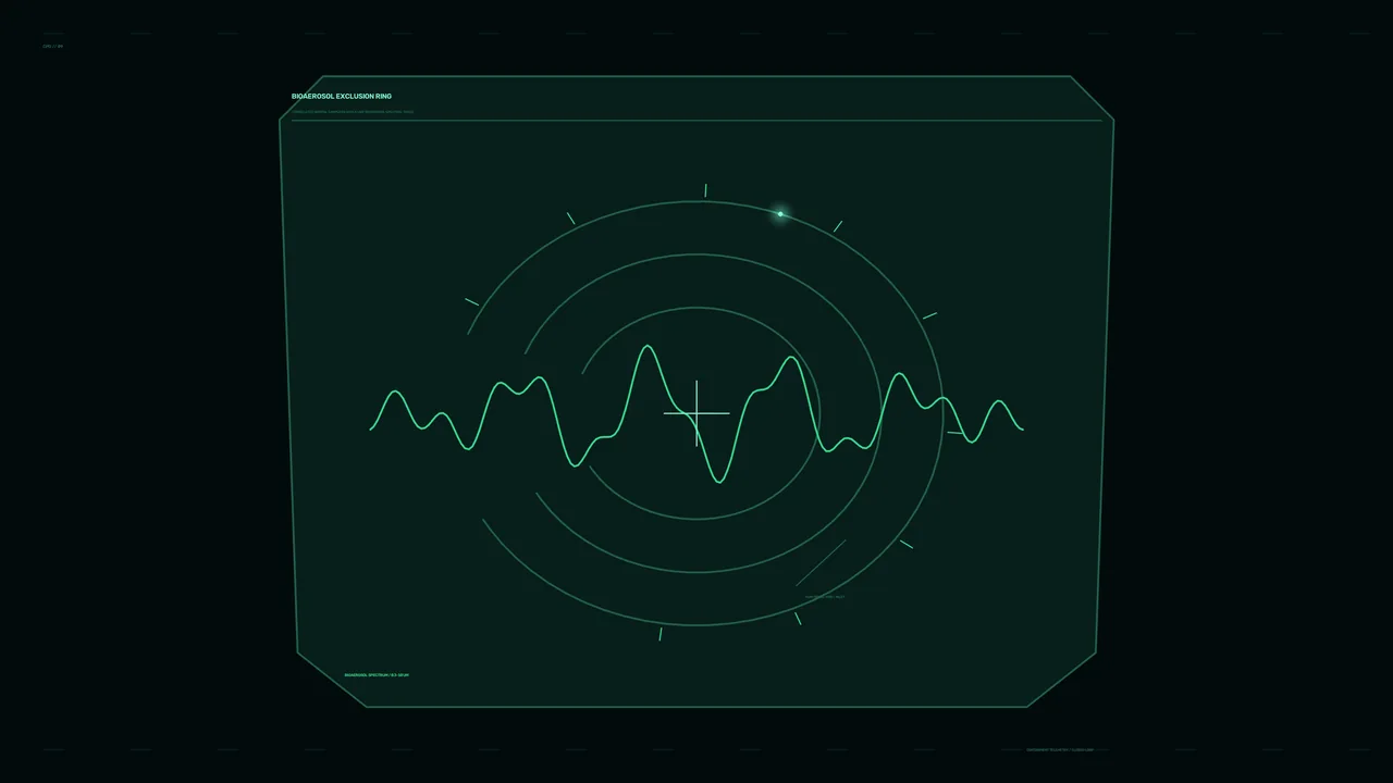 Bioaerosol Exclusion Ring Sci-Fi HUD Telemetry 4K Wallpaper