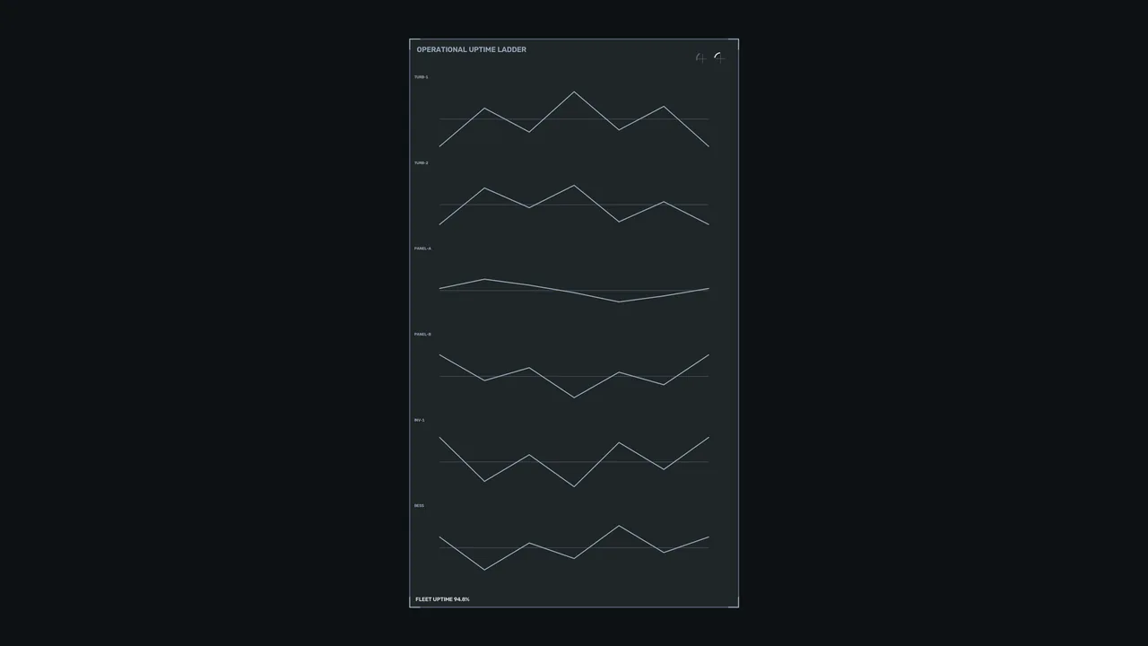 Operational Uptime Ladder Energy Telemetry HUD Wallpaper