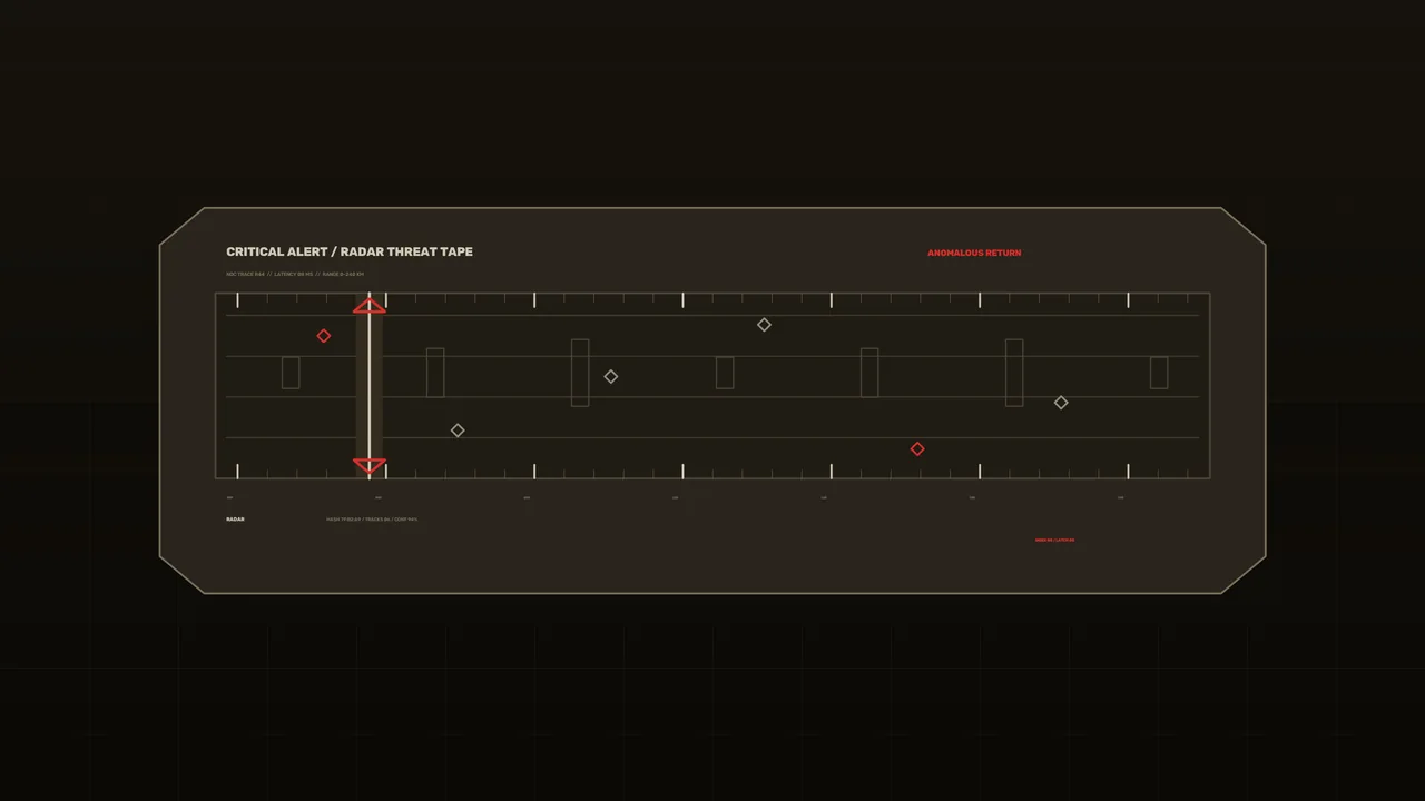 Critical Alert Radar Threat Tape Sci-Fi HUD Wallpaper