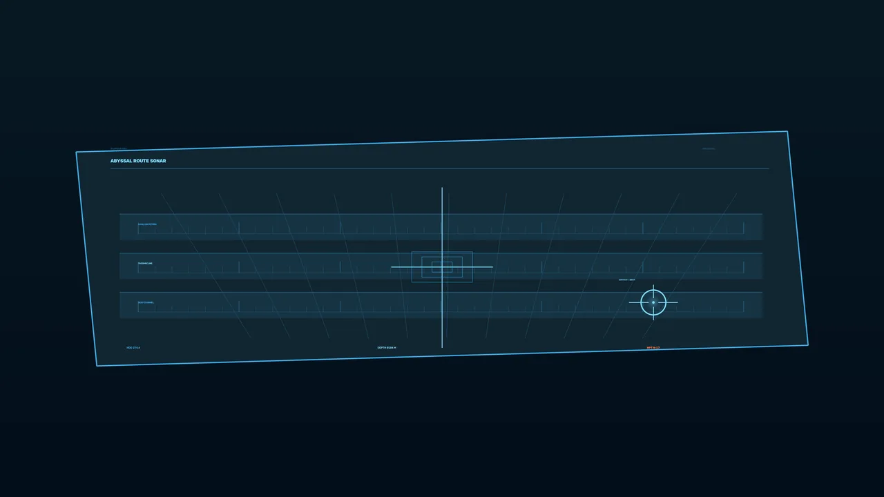 Sonar Tracking HUD Interface with Cyan Telemetry Grid | 4K Sci-Fi Wallpaper