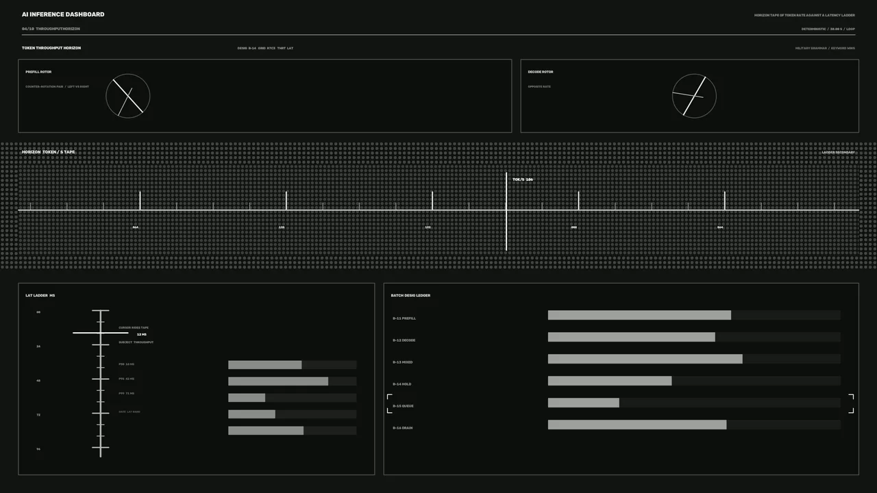 Monochrome Token Throughput HUD with Rotor Scanners 4K Wallpaper