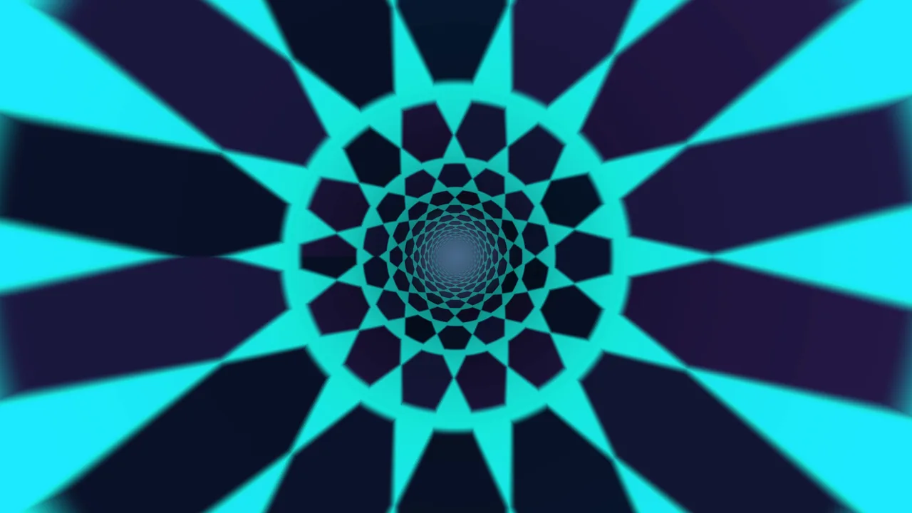 Abstract Cyan Geometric Tunnel 4K Wallpaper