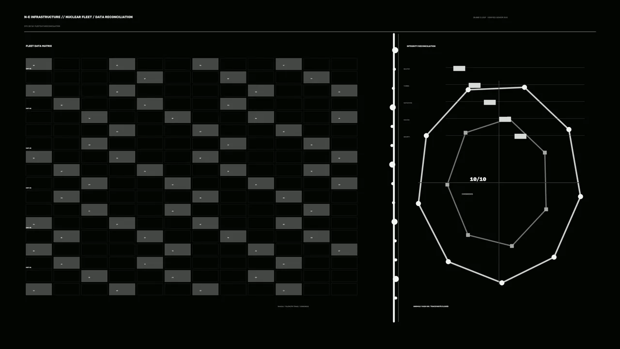 Nuclear Infrastructure Data Reconciliation HUD 4K Sci-Fi Wallpaper