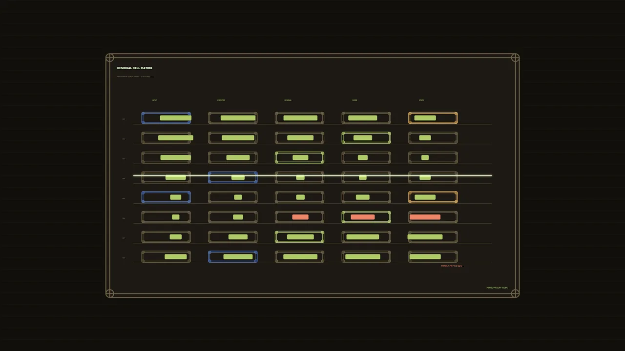 Residual Cell Matrix Sci-Fi HUD Dashboard 4K Wallpaper